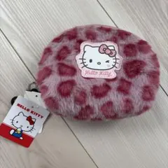 ハローキティ　しまむら　ヒョウ柄　ミニポーチ　ピンク
