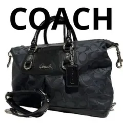 Y2K コーチ 2WAY ハンドバッグ ワンショルダーキャンバス ブラック 77