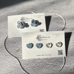 【新品・未使用】ピアス3点セット 秋冬アクセ　ビーズ　ハート　シルバー クリア