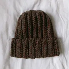 ニット帽/ビーニー/クラッシャーハット/Y2K/ブラウン/カーキ/オレンジ