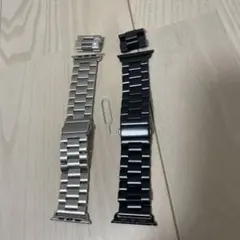 Apple Watch用 ステンレススチールバンド シルバー ブラック