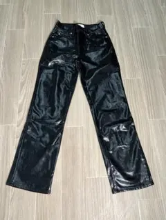 H&M ブラック光沢パンツ EUR 36