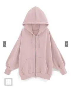 スウェットオーバーサイズジップパーカー ピンク［pm619a］