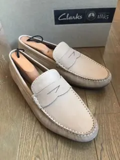 クラークス 牛革ヌバックローファー ドライビングシューズ 25.5～26cm