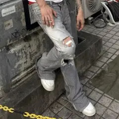 ホワイトフレアデニムパンツ brrrsos archive SWAG opium - メルカリ