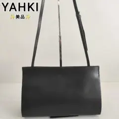 ✨美品✨ YAHKI レザーバッグ　ショルダーバッグ　ブラック　黒　サンカク