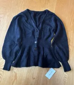 vis ブラック　ニット　カーディガン