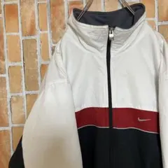 252NIKE90sナイキスウェットワンポイントロゴダウンジャケットL刺繍3色