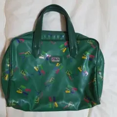 レトロ　FILA グリーン ハンドバッグ 多色ロゴのサムネイル