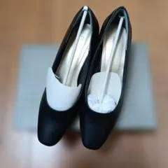 新品ブラックパンプス24.5幅広甲高フォーマルリクルート入学入園オフィス