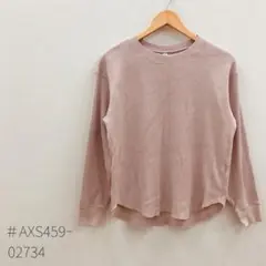 【完売品】ユニクロ UNIQLO ワッフルロングTシャツ ピンク M