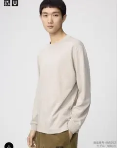 UNIQLO エアリズムコットンクルーネックTシャツ　ベージュ　M