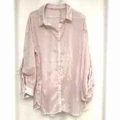 ！*ん様 clette クレット 袖リボンシアーブラウス ピンク 3Lのサムネイル