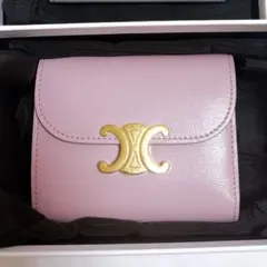 CELINE トリオンフ スモールフラップウォレット ピンクのサムネイル