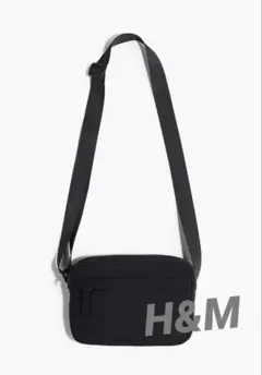 【美品】H&M ナイロンクロスボディバック ブラック ovyz