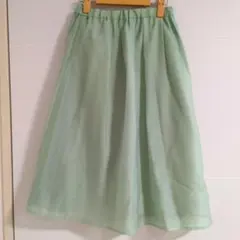 anySiS 膝下丈　ミントグリーン フレアスカート