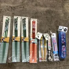 キャラクター柄箸・スプーン・フォーク入れ物セット　9個　アンパンマンなど