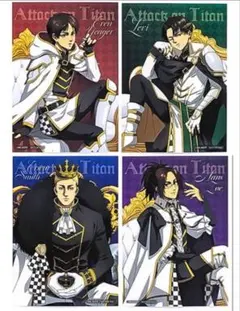 まるくじ　進撃の巨人　チェスStyle ブロマイドセット4種