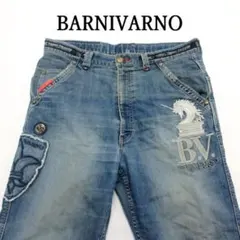 BARNI VARNO 刺繍ロゴ デニムパンツ 白 85 ワッペン 日本製 - メルカリ