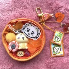 ♡ちいかわ♡ ガチャ詰めポーチ シーサー オレンジ ラウンドポーチ