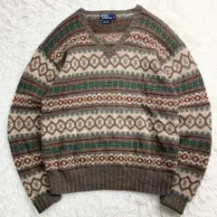 90s Polo Ralph Lauren “HAND KNIT” V-Neck