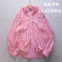 ラルフローレン　近年モデル　オーバーサイズシャツ　ギンガムチェック　ポニー刺繡