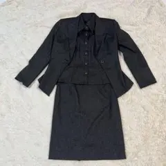 Agora I'avenir 黒 シルバーラメ ストライプ スーツ　3点 11