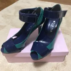 ダイアナ　バイカラーオープントゥ　パンプス