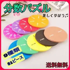 分数パズル 学習玩具　知育　幼児 小学生 算数 勉強　モンテッソーリのサムネイル