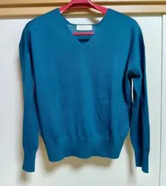 B:MING by BEAMS ターコイズ Vネック長袖ニット　キャッシュウール