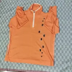 adabat レディース ゴルフウェア オレンジ ハーフジップシャツ 　刺繍のサムネイル