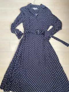 ユニクロ　イネス　ドット柄ワンピース　L
