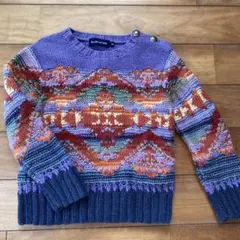 SALE✨ラルフローレン100s ネイティブ柄コットンニットセーターヴィンテージ