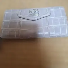 COACH クロコダイル風 長財布 ベージュ