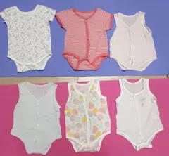 肌着 ロンパース 6点セット 前開き 80㎝
