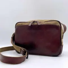 genten ミモザ キャンバス レザー ショルダーバッグ　h1141