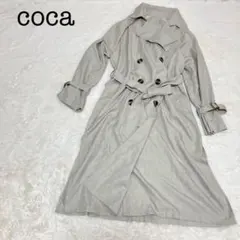 美品✨ coca ロング コート リネンライク トレンチ スプリング ダブルのサムネイル
