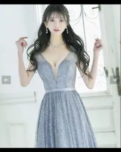 ライトブルーVネックドレス ナイトドレスキャバ夜職クラブロングTika