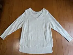 GLOBAL WORK アイボリー Vネックニット M