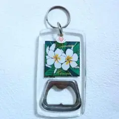 【匿名・未使用】■ハワイ　プルメリア　栓抜き　キーホルダー■