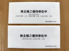 匿名配送★TOKYO BASE 株主優待券 20,000円分　2027年3月末迄のサムネイル