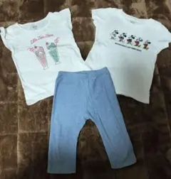 【UNIQLOまとめ売り】Tシャツ2枚レギンスセット 100cm