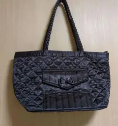 【NaRaYa（ナラヤ）】チャコールグレーのナイロントートバッグ キルティング