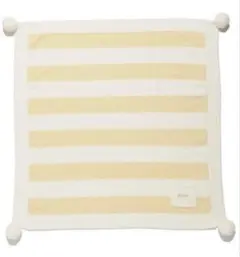 ジェラートピケ　ストライプブランケット おくるみ　イエロー