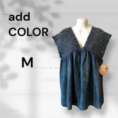 【add COLOR 】デニムチュニック（M）ノースリーブシャーリング　ベスト