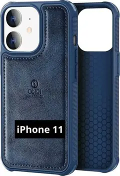 ONES iPhone 11レザーケース 米軍MIL規格 超耐衝撃 ブルー