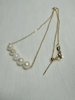 A5085 アコヤ　本真珠　ネックレス 本物 真珠　海水　パール