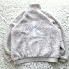 【L相当】Calvin Klein Jeans ボア フリース ジャケット ロゴ