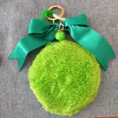 青りんごのアンブレラマーカーリング付きふわふわミニポーチチャーム