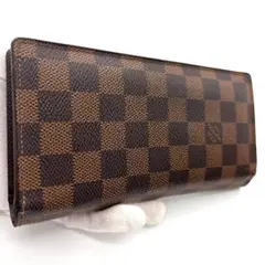 超美品 ルイヴィトン ダミエ エベヌ ポルトフォイユ ブラザ 財布 長財布
